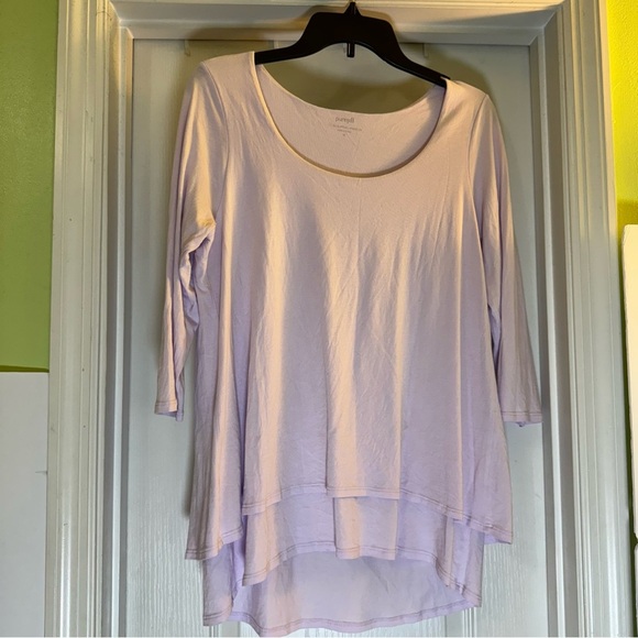 J.Jill Pure Jill Elliptical Layered Top Lavender - Picture 1 of 6